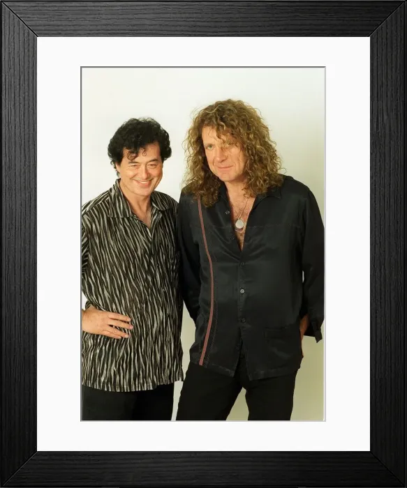Framed Print : Jimmy Page former lead guitarist and Robert Plant former lead singer members of the Led Framed Print : Jimmy Page former lead guitarist and Robert Plant former lead singer members of the Led
