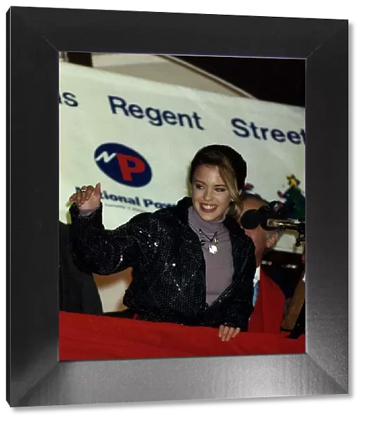 Kylie Minogue Pop Singer before switching on Christmas Lights in Regent Street