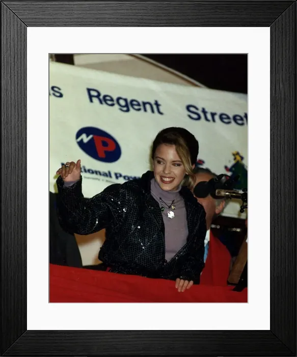 Framed Print : Kylie Minogue Pop Singer before switching on Christmas Lights in Regent Street Framed Print : Kylie Minogue Pop Singer before switching on Christmas Lights in Regent Street
