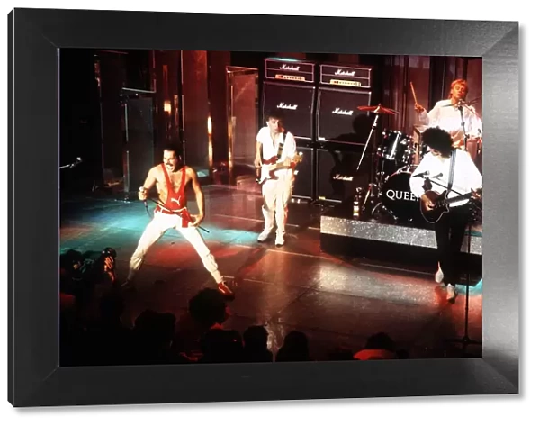 Queen the rock band at the Montreaux pop festival 1980s Freddie Mercury
