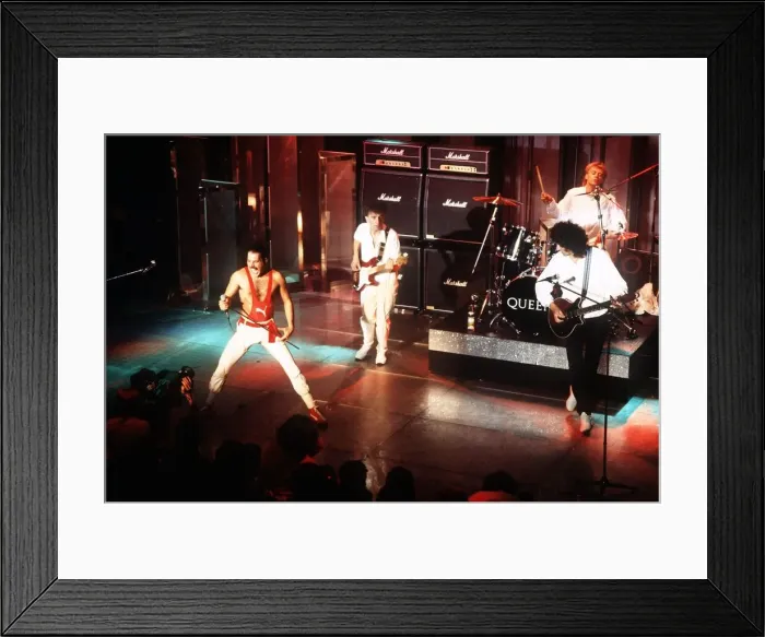 Framed Print : Queen the rock band at the Montreaux pop festival 1980s Freddie Mercury Framed Print : Queen the rock band at the Montreaux pop festival 1980s Freddie Mercury
