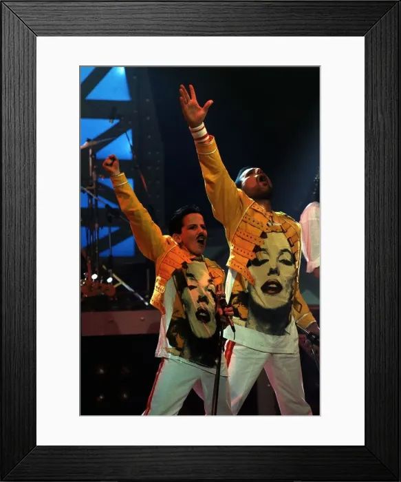 Framed Print : Freddie Mercury Singer with the group Queen with a young lookalike Ross McCall Framed Print : Freddie Mercury Singer with the group Queen with a young lookalike Ross McCall