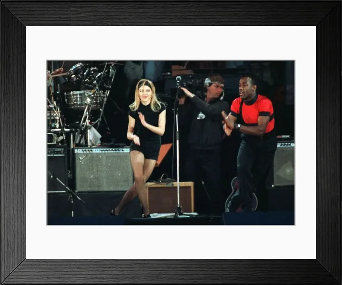 Framed Print : Kylie Minogue singer performing at the John Lennon Memorial Concert in Liverpool