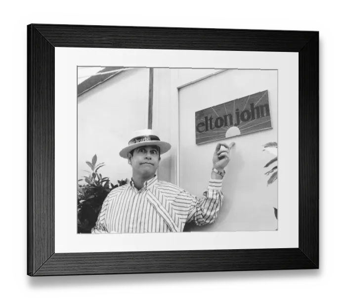 Framed Print : Elton John the singer at Wembley. June 1984