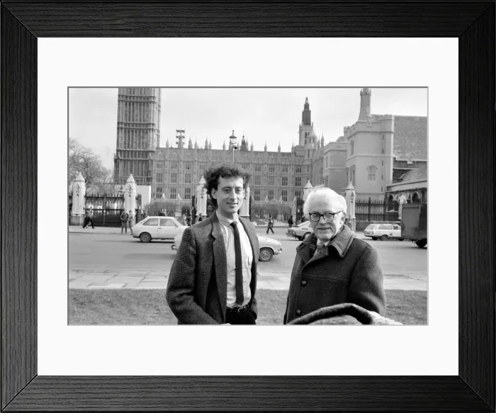 Framed Print : Michael Foot Labour Party leader seen here with Peter Tatchell the party Framed Print : Michael Foot Labour Party leader seen here with Peter Tatchell the party