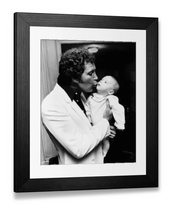 Framed Print : Tom Jones the singer with his grandson Alexander