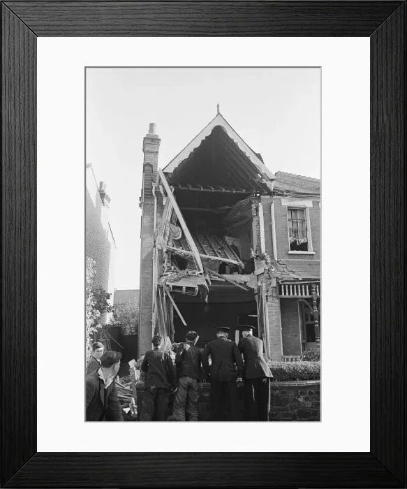 Framed Print : V2 Rocket incident at Tewkesbury Terrace, Bounds Green Road, Southgate Framed Print : V2 Rocket incident at Tewkesbury Terrace, Bounds Green Road, Southgate