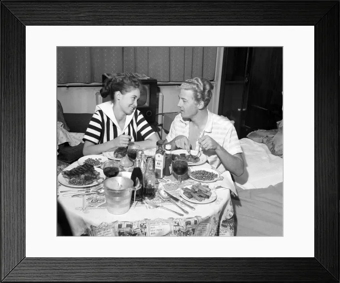 Framed Print : Jerry Lee Lewis Rock and Roll singer May 1958 with his 13 year old wife Myra