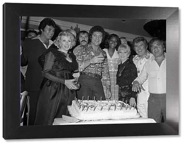 Tom Jones June 1974 birthday party in Las Vegas with guests Liberace, Sonny Bono
