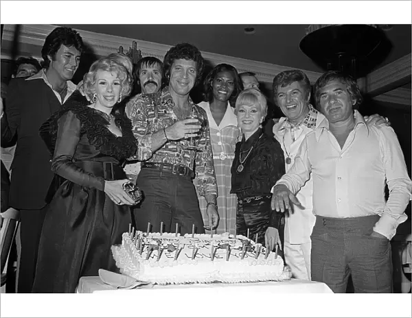 Tom Jones June 1974 birthday party in Las Vegas with guests Liberace, Sonny Bono