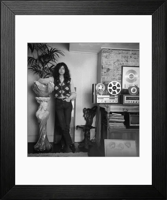 Framed Print : Jimmy Page, Led Zeppelin guitarist. January 1970