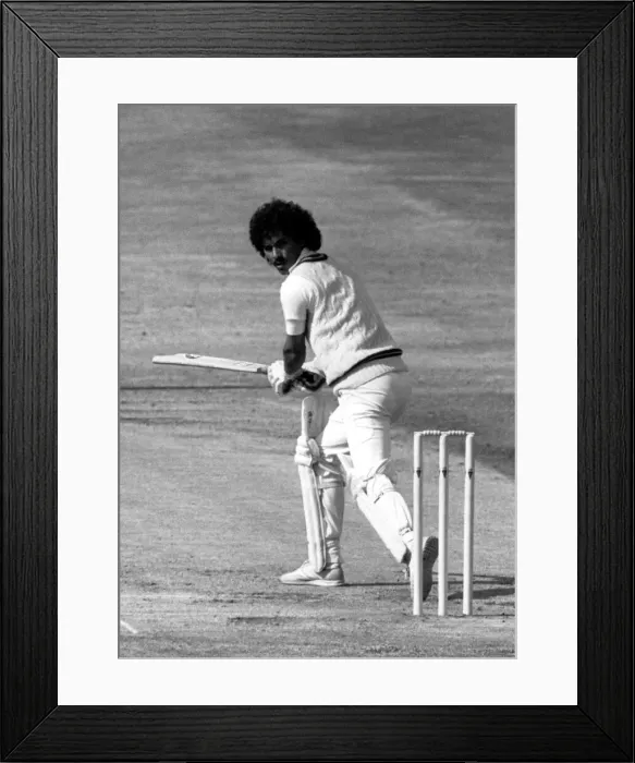 Framed Print : England v West Indies. Larry Gomes in action in the 1st innings. 19th July 1984 Framed Print : England v West Indies. Larry Gomes in action in the 1st innings. 19th July 1984