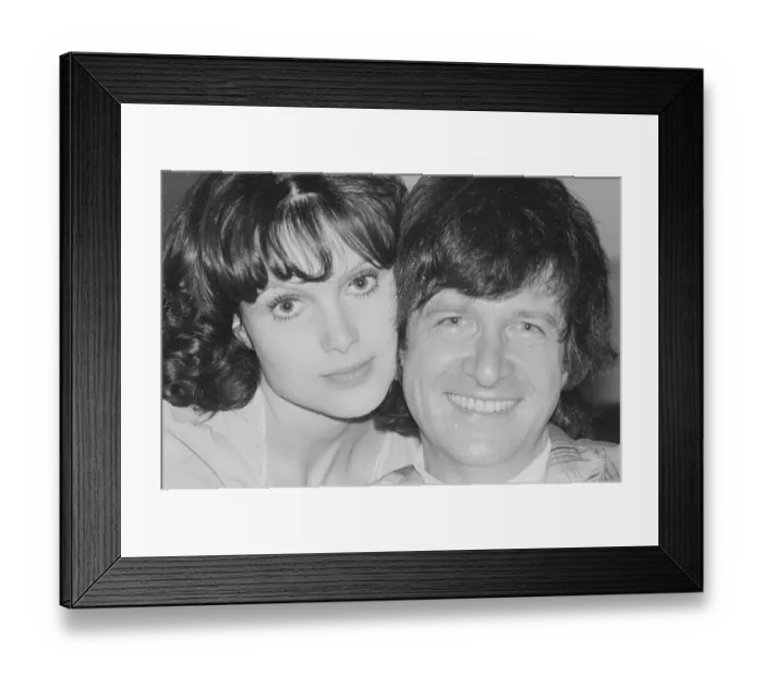 Framed Print : Actress Madeline Smith pictured at home with her boyfriend film actor David Buck