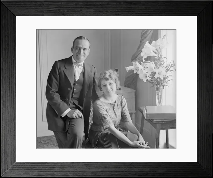 Framed Print : Douglas Fairbanks and Mary Pickford seen here in their suite at the Ritz Hotel Framed Print : Douglas Fairbanks and Mary Pickford seen here in their suite at the Ritz Hotel