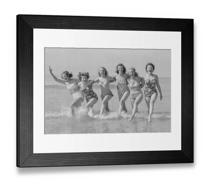 Framed Print : Women seen here playing on Fistral beach Newquay. 30th May 1952