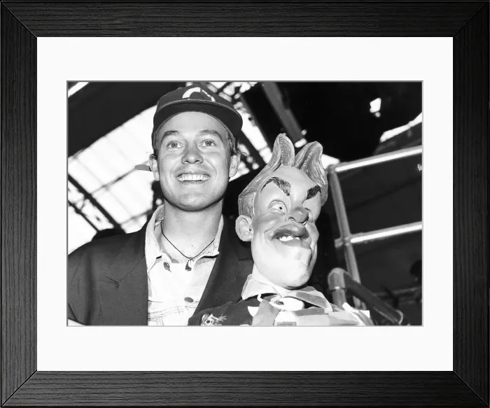 Framed Print : Jason Donovan actor and singer holds Spitting Image Puppet Framed Print : Jason Donovan actor and singer holds Spitting Image Puppet