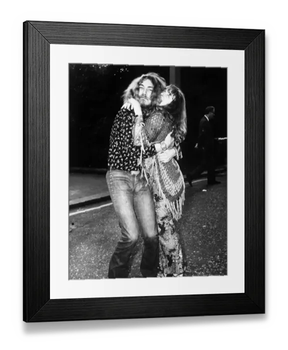 Framed Print : Robert Plant of Led Zeppelin and Sandy Denny, both voted top singers by melody maker pole Framed Print : Robert Plant of Led Zeppelin and Sandy Denny, both voted top singers by melody maker pole