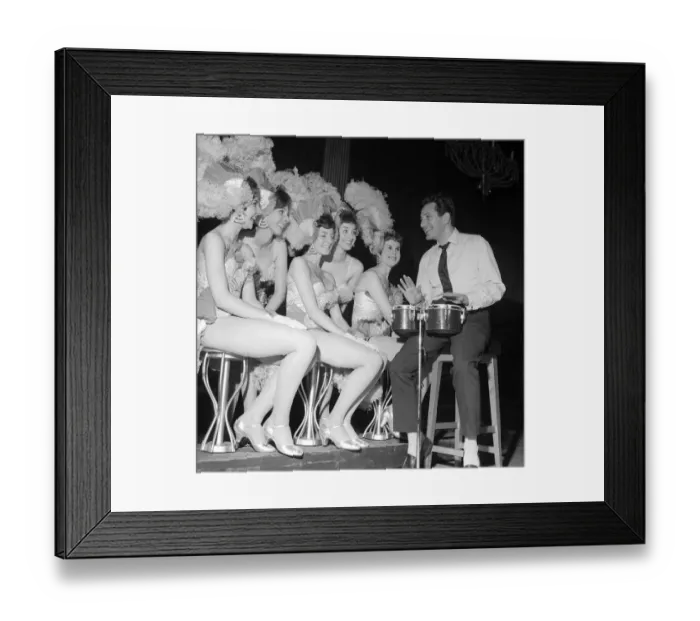 Framed Print : Lonnie Donegan June 1961 with the Tiller Girls dancing group in Blackpool Framed Print : Lonnie Donegan June 1961 with the Tiller Girls dancing group in Blackpool
