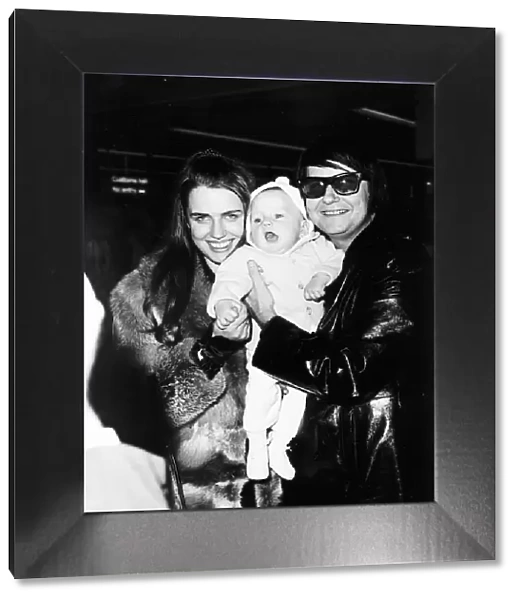 Roy Orbison American singer with his wife Barbara and his baby son Roy jnr