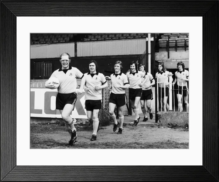 Framed Print : Elton John superstar leading Watford FC out for training Framed Print : Elton John superstar leading Watford FC out for training