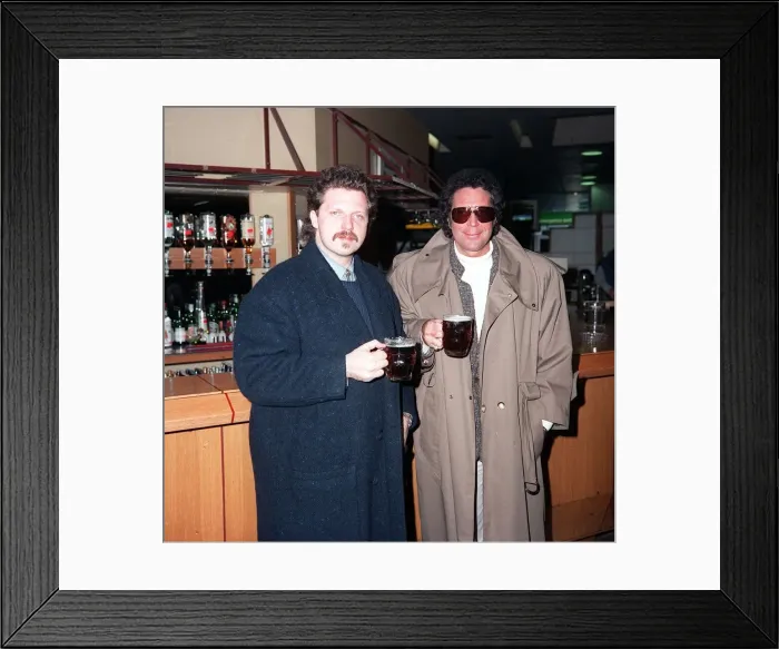 Framed Print : Tom Jones and son Mark Jones at LAP Having a Quick Pint Crawshaw Framed Print : Tom Jones and son Mark Jones at LAP Having a Quick Pint Crawshaw