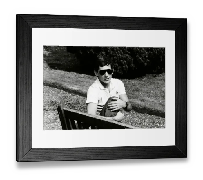 Framed Print : Racing driver Ayrton Senna at the Lotus Racing H. Q, Norfolk. 4th July 1985 Framed Print : Racing driver Ayrton Senna at the Lotus Racing H. Q, Norfolk. 4th July 1985