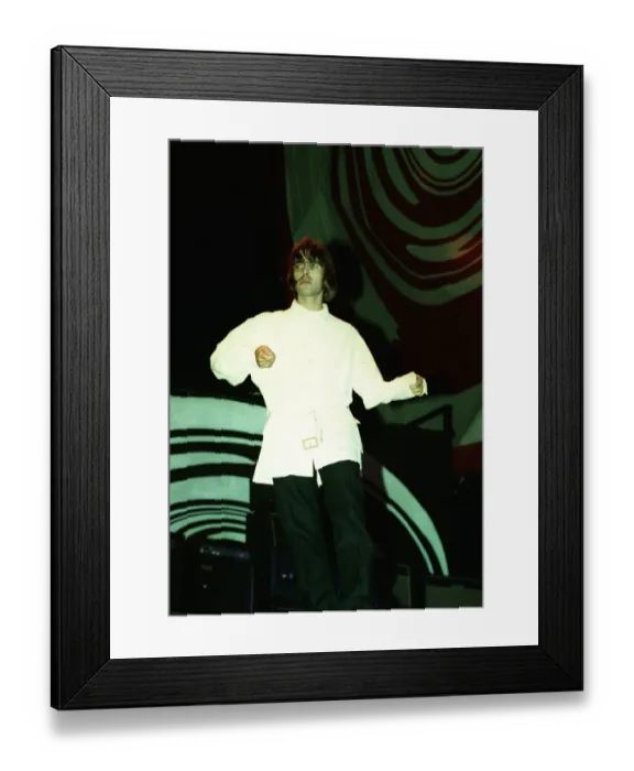 Framed Print : Liam Gallagher of Oasis singing at their Knebworth concert Framed Print : Liam Gallagher of Oasis singing at their Knebworth concert