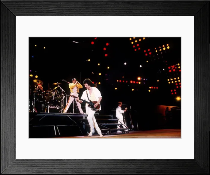 Framed Print : Queen in concert at the Wembley stadium 1980s Freddie Mercury
