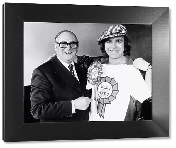 Elton John superstar and Denis Howell Labour Minister for Sport. 22nd April 1979