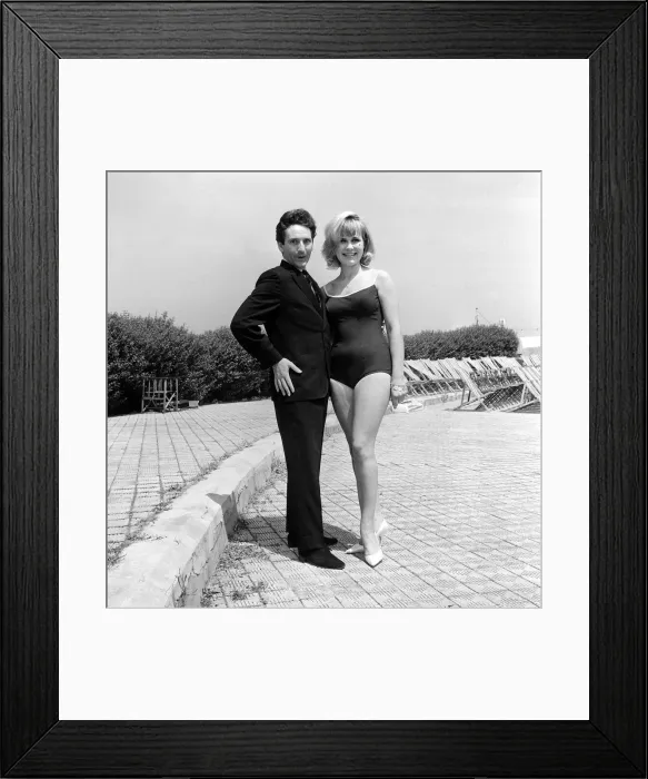 Framed Print : Lonnie Donegan July 1964 Judging Beauty contest Miss Margate