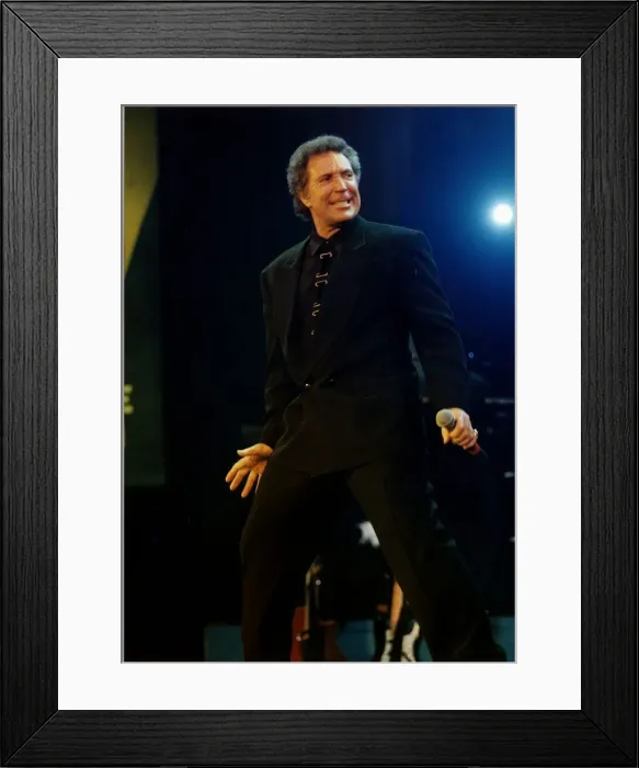 Framed Print : Tom Jones singer Holding Microphone at Simple Truth Concert at Wembley Framed Print : Tom Jones singer Holding Microphone at Simple Truth Concert at Wembley
