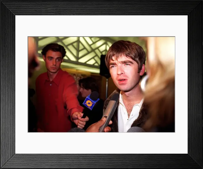 Framed Print : Noel Gallagher lead singer of the pop group Oasis arriving for the Mercury awards in Framed Print : Noel Gallagher lead singer of the pop group Oasis arriving for the Mercury awards in