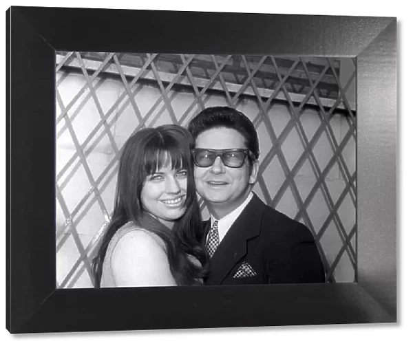Roy Orbison with his new wife Barbara AnneMarie April 1969 in London