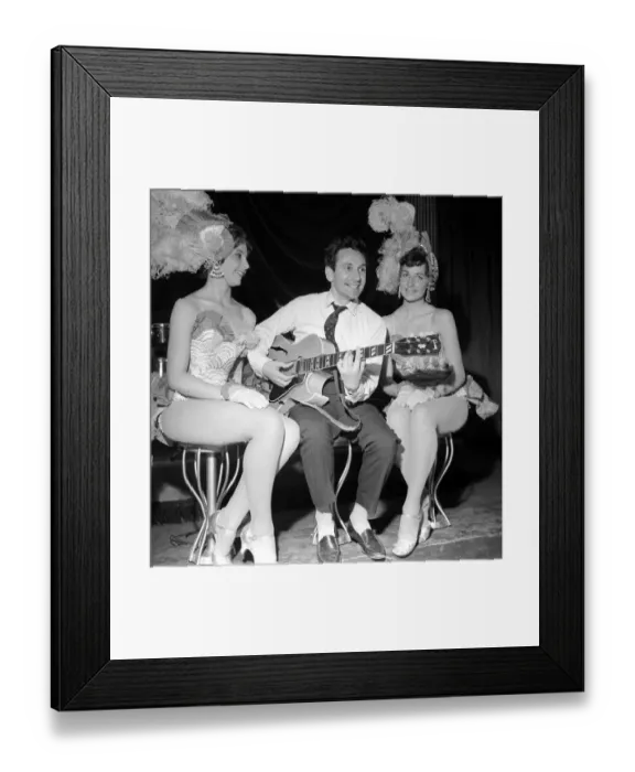Framed Print : Lonnie Donegan June 1961 with the Tiller Girls dancing group in Blackpool Framed Print : Lonnie Donegan June 1961 with the Tiller Girls dancing group in Blackpool