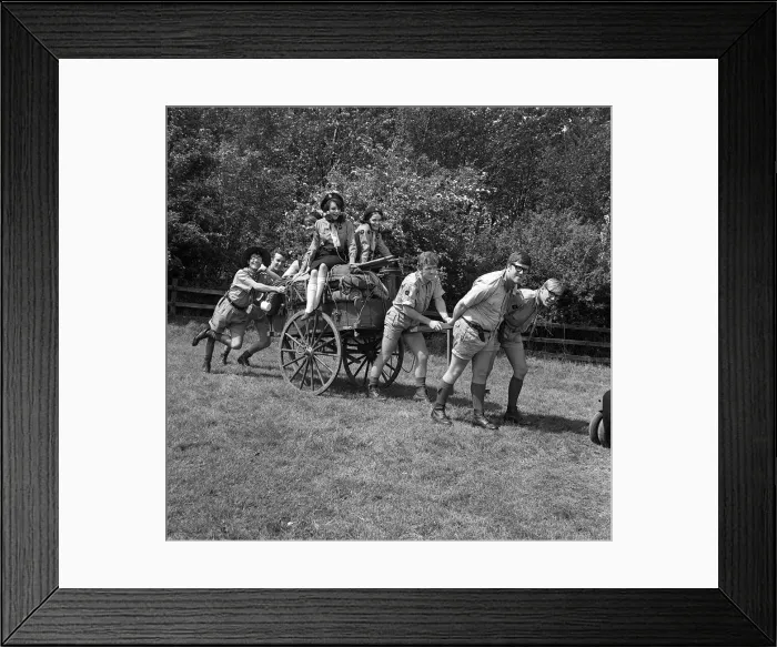 Framed Print : Film Cuckoo patrol May 1965 a scene from the film starring Freddie & the Dreamers pushing Framed Print : Film Cuckoo patrol May 1965 a scene from the film starring Freddie & the Dreamers pushing