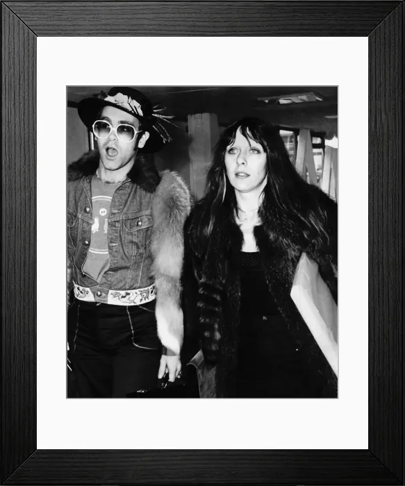 Framed Print : Elton John Singer arriving at Heathrow airport from Los Angeles He was accompanied by Framed Print : Elton John Singer arriving at Heathrow airport from Los Angeles He was accompanied by