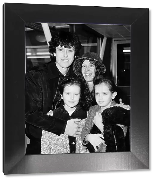 Donovan singer with his wife Linda and daughters Astrella and Oriole at Heathrow airport