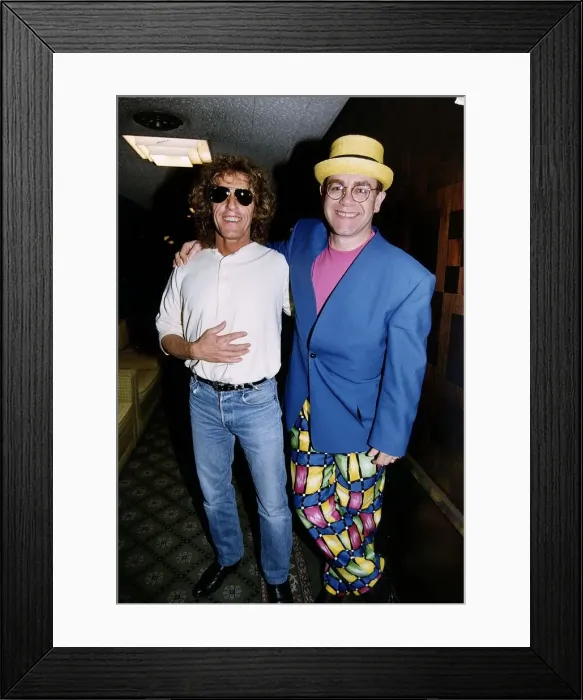 Framed Print : Elton John singer with Roger Daltrey from The Who at the Music Therapy Awards Framed Print : Elton John singer with Roger Daltrey from The Who at the Music Therapy Awards