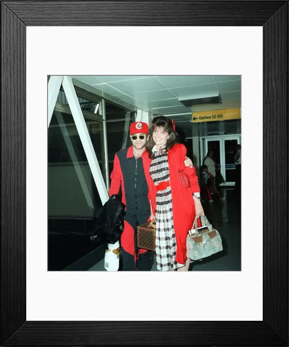 Framed Print : Elton John and wife Renata John at LAP July 1986 Framed Print : Elton John and wife Renata John at LAP July 1986
