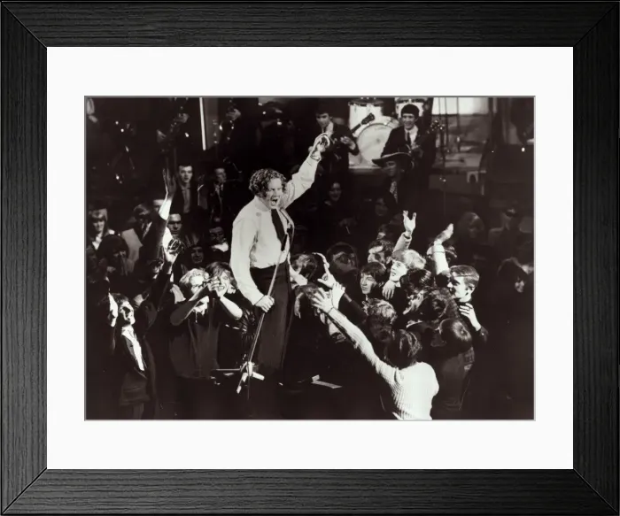 Framed Print : Jerry lee Lewis Singer - performing on stage, surrounded by fans - singing Framed Print : Jerry lee Lewis Singer - performing on stage, surrounded by fans - singing