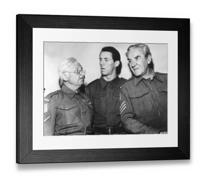 Framed Print : The cast of Dad Army Clive Dunn Graham Hamilton and John Le Mesurier during Framed Print : The cast of Dad Army Clive Dunn Graham Hamilton and John Le Mesurier during