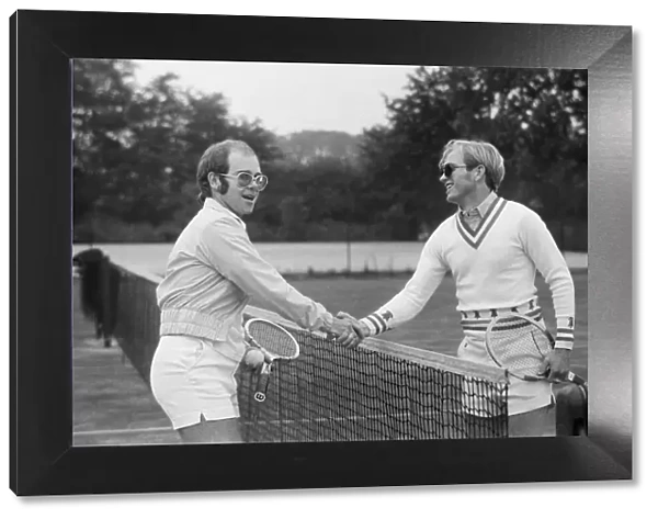 Elton John March 1974, with Larry King (husband of Billie-Jean King