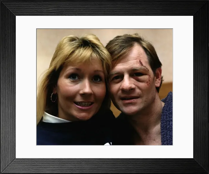 Framed Print : Alex Higgins snooker player alias Hurricane Higgins with new love Siobhan Kidd The scar Framed Print : Alex Higgins snooker player alias Hurricane Higgins with new love Siobhan Kidd The scar