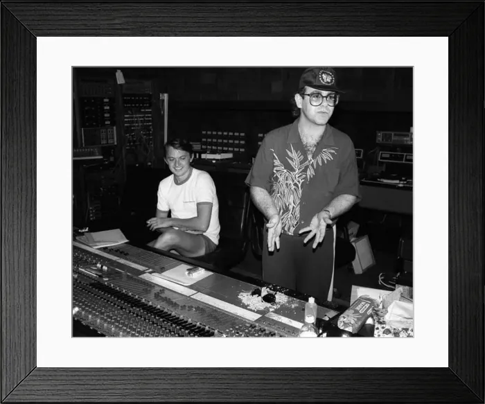 : Sir Elton John pictured in the recording studio on the Island of Monstserrat 1982 Looking : Sir Elton John pictured in the recording studio on the Island of Monstserrat 1982 Looking