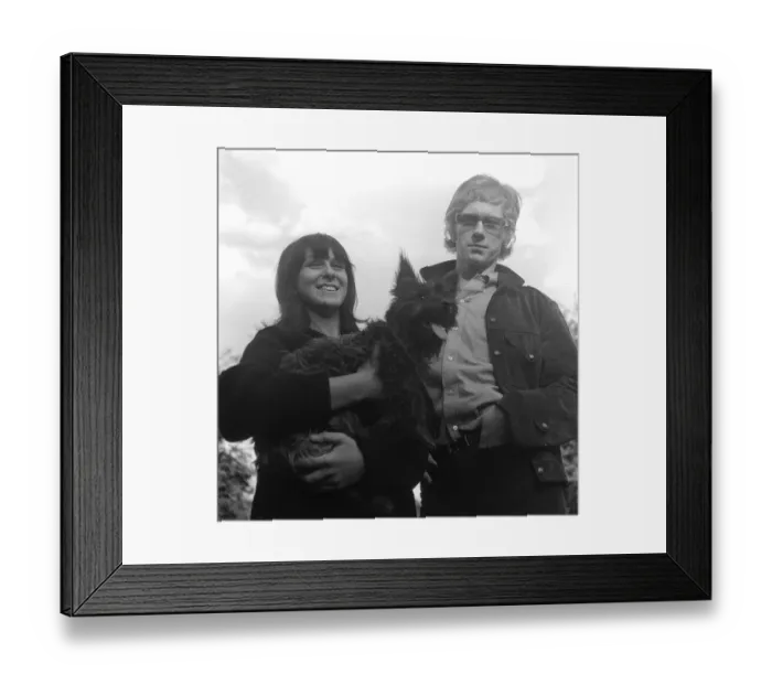 Framed Print : Rolling Stones Manager Andrew Loog Oldham with his wife Sheila September 1964