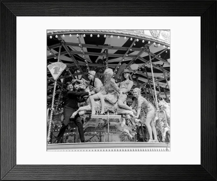 Framed Print : Lonnie Donegan May 1967 Stars at battersea fun fair with l-r Bettina le Beau Framed Print : Lonnie Donegan May 1967 Stars at battersea fun fair with l-r Bettina le Beau