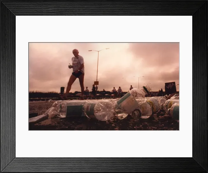 Framed Print : The Great North Run 17 September 1995 - A lone competitor brings up the rearguard as they