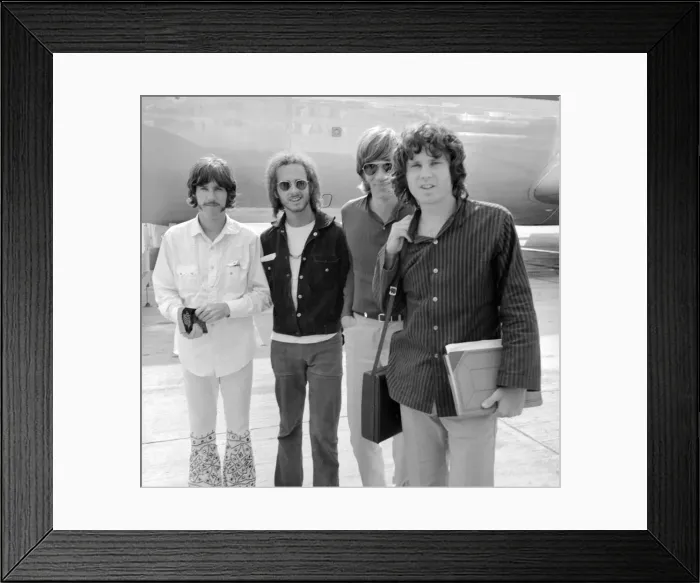 Framed Print : American rock group The Doors arrive at Londons Heathrow airport