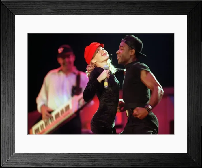 Framed Print : Kylie Minogue on stage at Glasgow SECC May 1990 Framed Print : Kylie Minogue on stage at Glasgow SECC May 1990