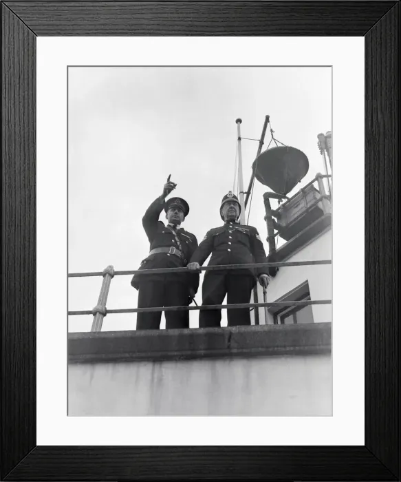 Framed Print : Worlds smallest police force - The five man Isle of Man harbour Police
